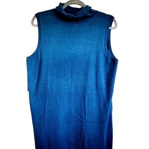 Chico's Zenergy 2 Mockneck Top Sweater Cashmere Blend Teal Blue‎ Green NWT $79